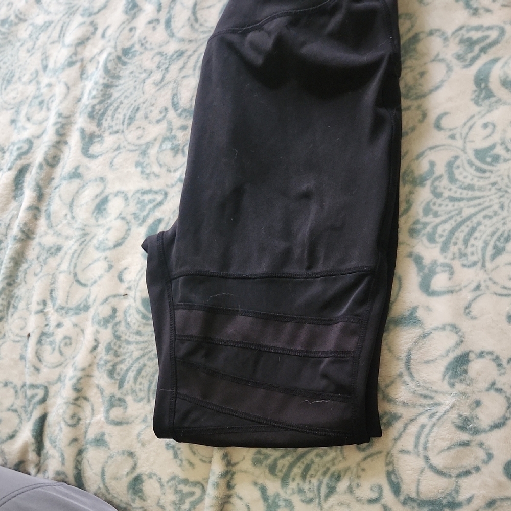 Black Leggings with Mesh Detail